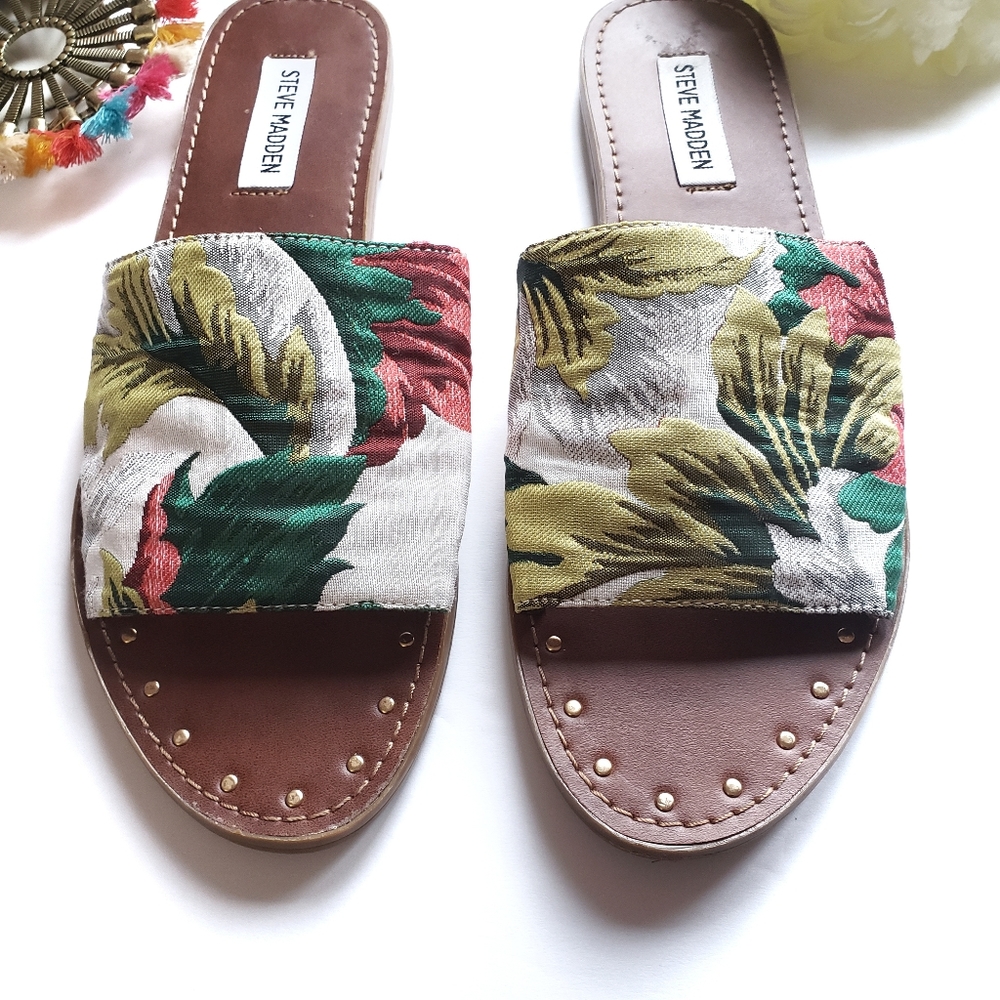 Steve Madden Mishelle Floral Slide Sandal 9.5M - Picture 2 of 8